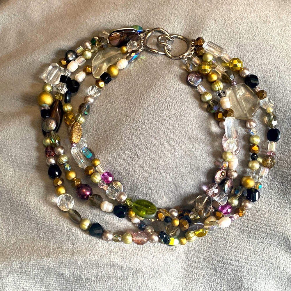 Handmade triple strand necklace